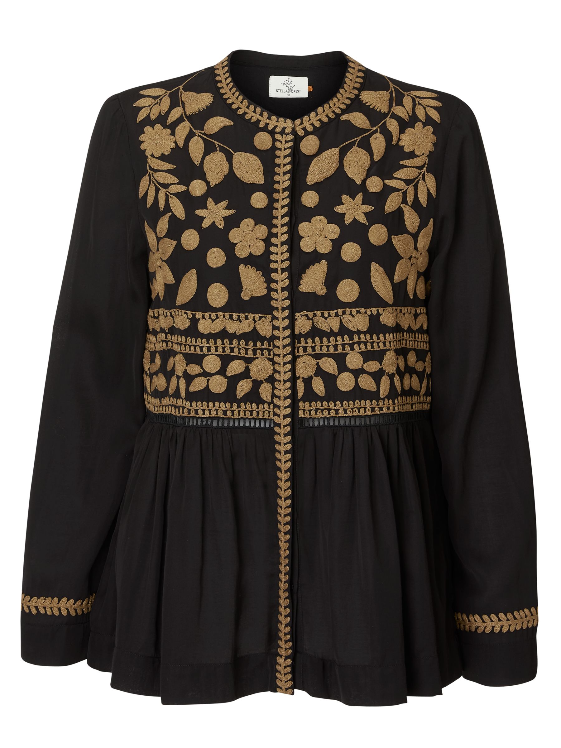 Stella Forest Bulgarie Embroidered Jacket, Black