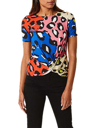 Karen Millen Leopard Print T-Shirt, Multicolour
