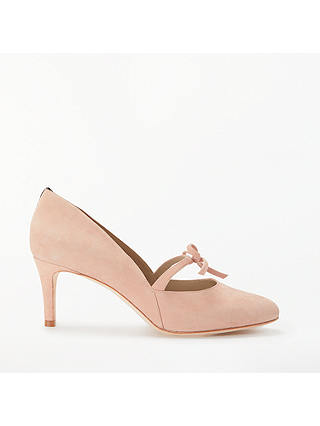 Boden Anthea Bow Detail Court Shoes, Fawn Rose Suede