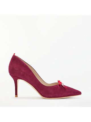 Boden Eleanor Bow Court Shoes, Mulled Wine Suede
