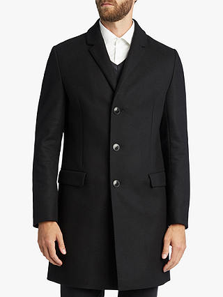 HUGO by Hugo Boss Migor1841 Slim Fit Overcoat, Black, 42R