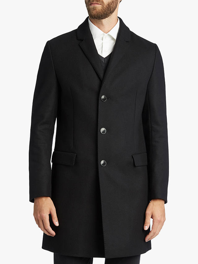 HUGO by Hugo Boss Migor1841 Slim Fit Overcoat | Black at John Lewis ...