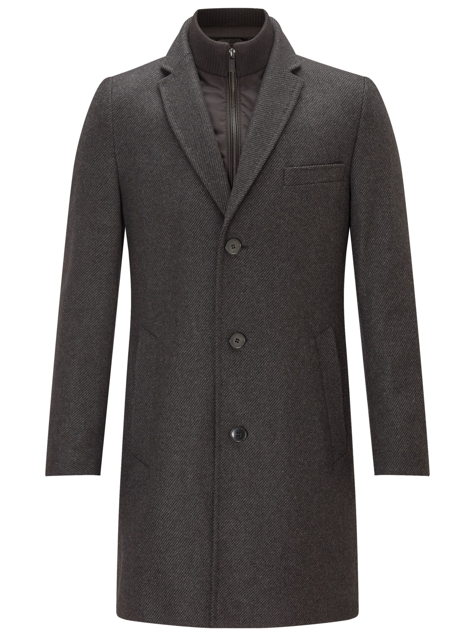 HUGO by Hugo Boss Milogan Wool Blend Stripe Overcoat