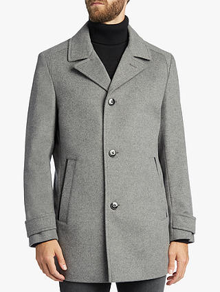 HUGO by Hugo Boss Midais Virgin Wool Cashmere Melange Coat, Medium Grey