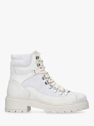 Carvela Shake Leather Lace Up Ankle Boots, White