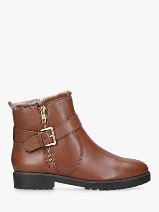 Carvela Scout Buckle Ankle Boots, Tan Leather