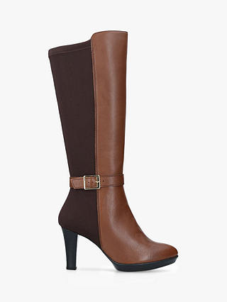 Carvela Comfort Vixen Knee High Stiletto Boots, Brown Leather