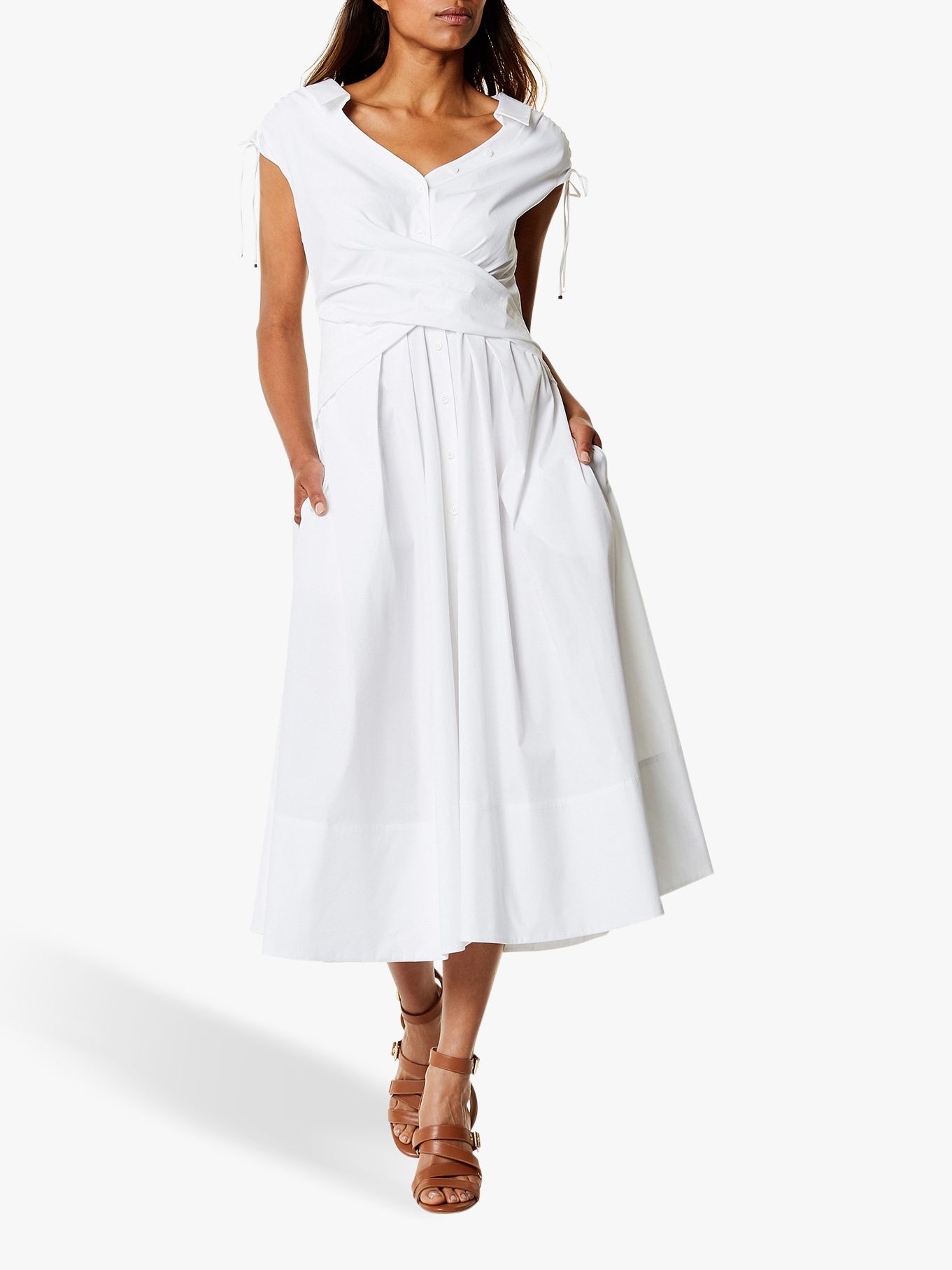 white flowing dress