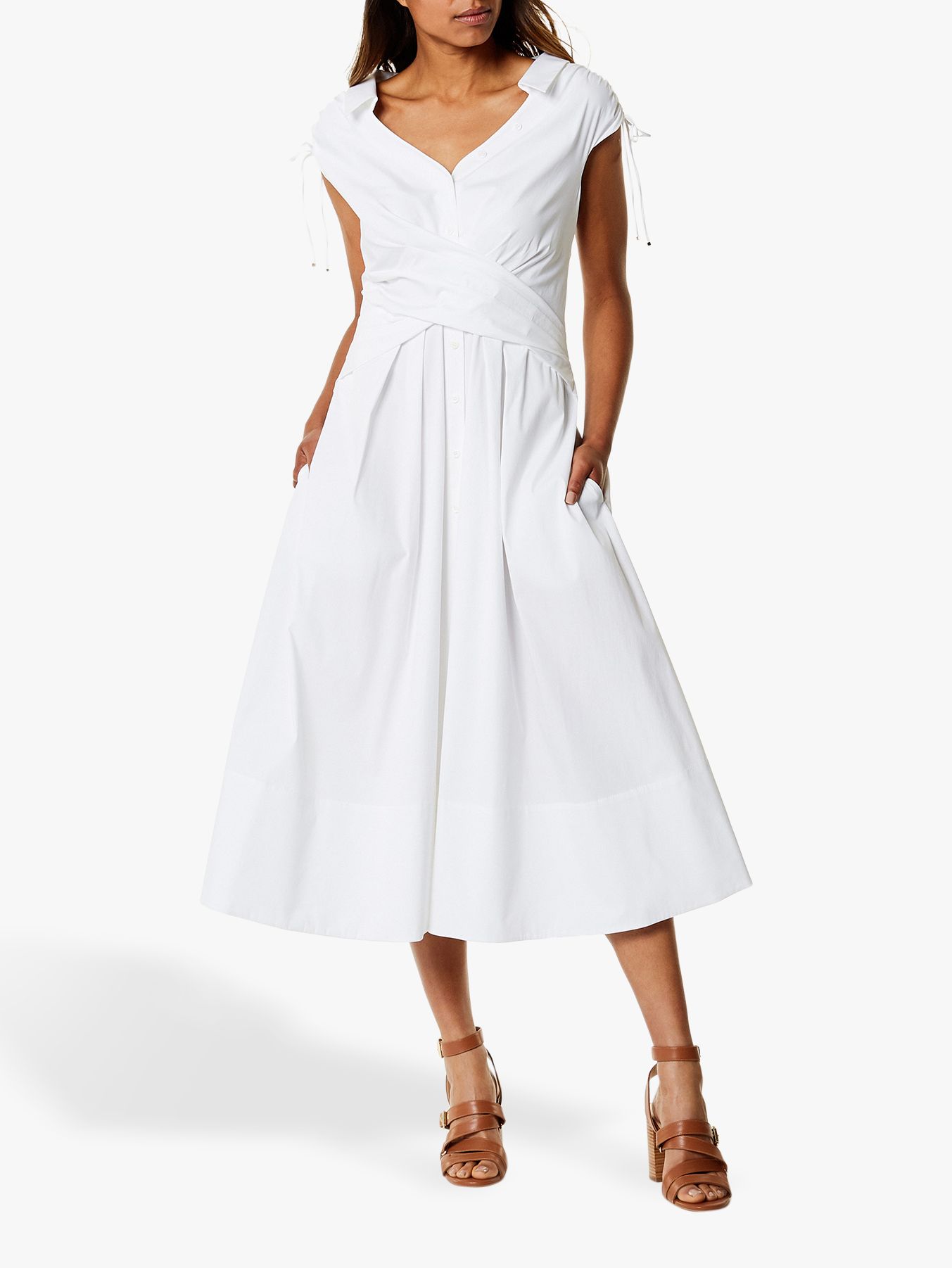  Karen  Millen  Wrap Shirt  Dress  White at John Lewis Partners