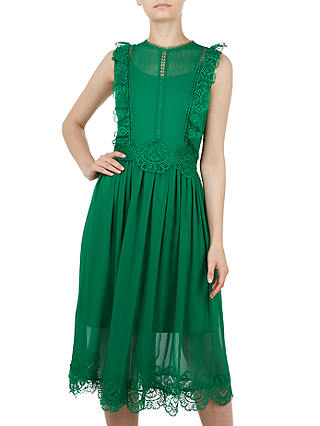 Ted Baker Porrla Frill Lace Midi Dress, Green