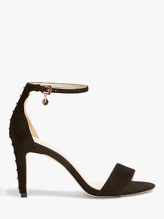 Karen Millen Studded Strappy Stiletto Sandals, Black Leather