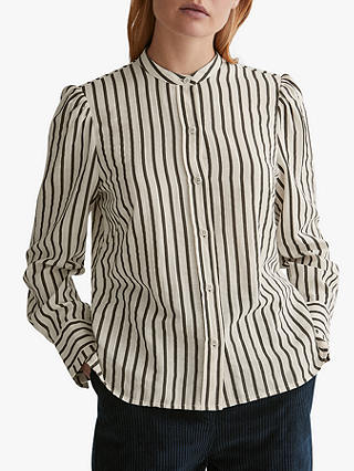 Toast Victorian Stripe Cotton Shirt, White/Black