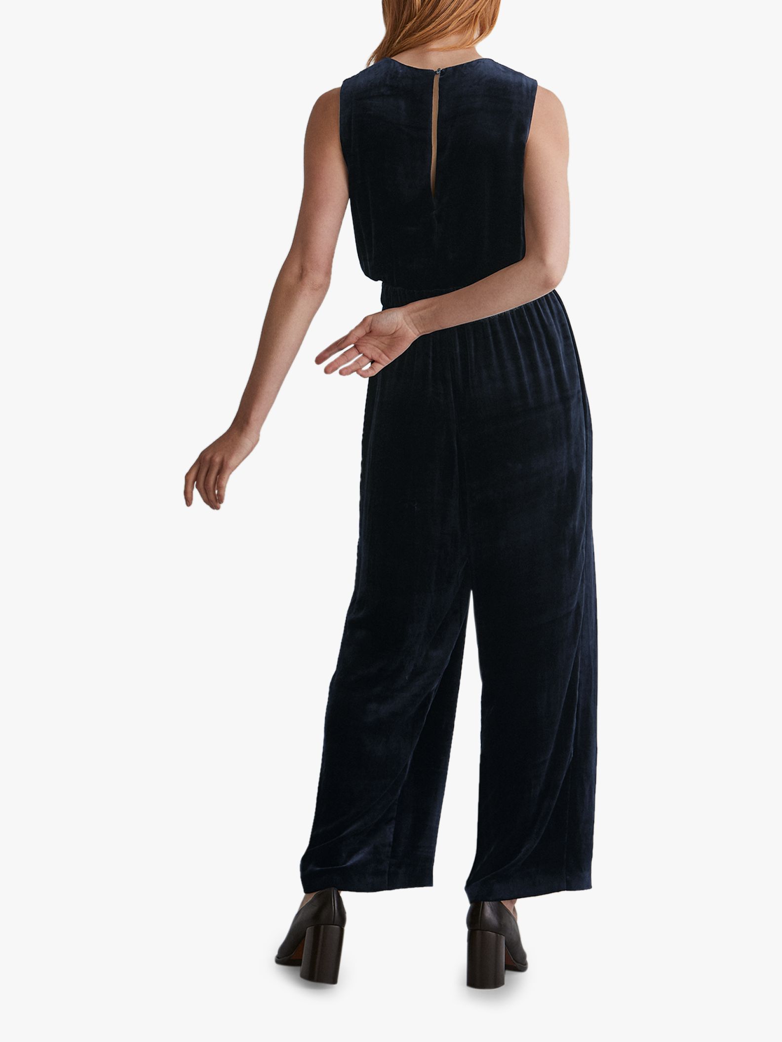 wide leg velvet jumpsuit