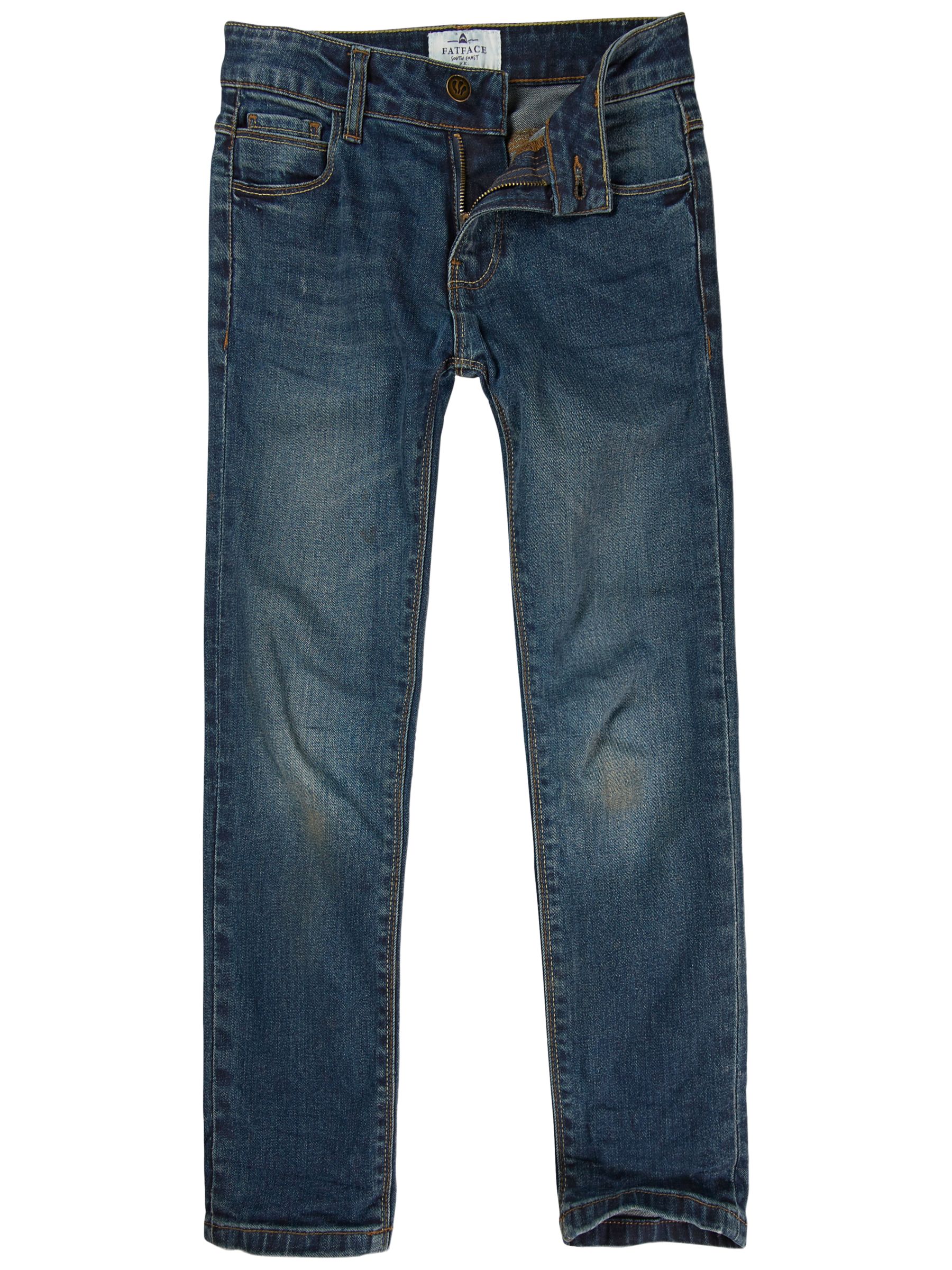 Fat Face Boys' Dark Wash Slim Jeans, Denim at John Lewis & Partners
