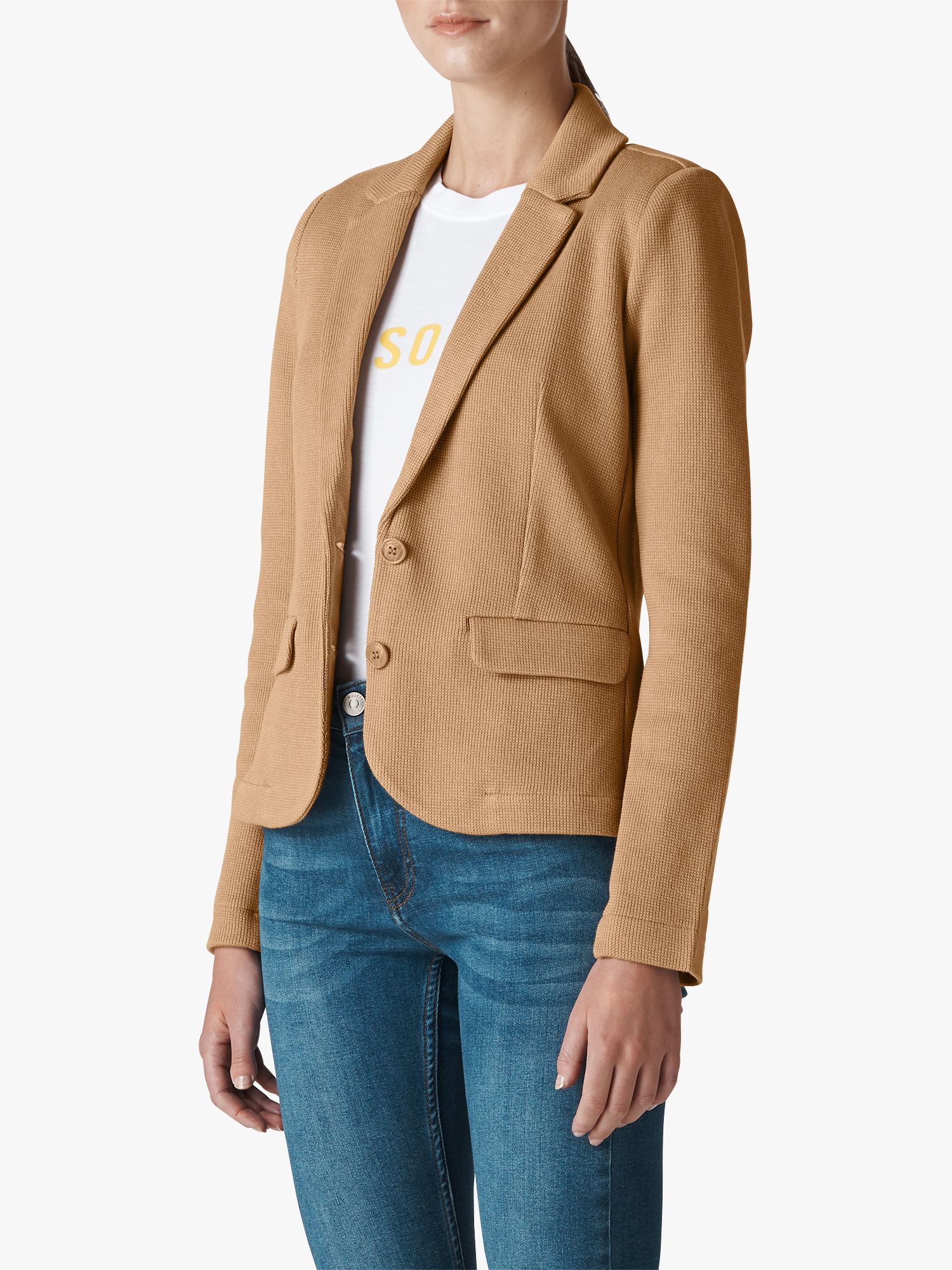 Slim Fit Textured Jersey Jacket, Camel 