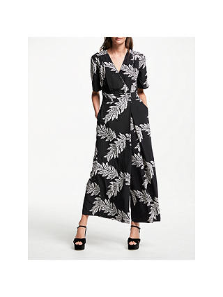 Somerset by Alice Temperley Palm Print Jumpsuit, Black/White