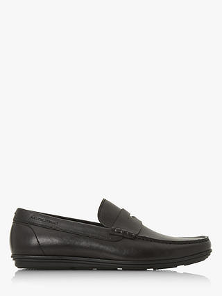 Dune Balloon Leather Loafers, Black