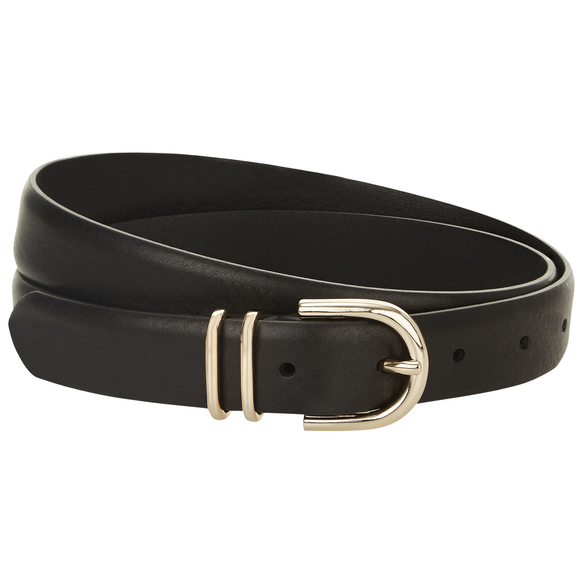 Hobbs Helena Leather Belt, Black at John Lewis & Partners
