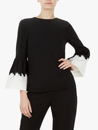 Ted Baker Amonie Fluted Sleeve Lace Trim Top