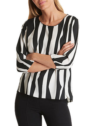 Betty Barclay Zebra Stripe Blouse, White/Black
