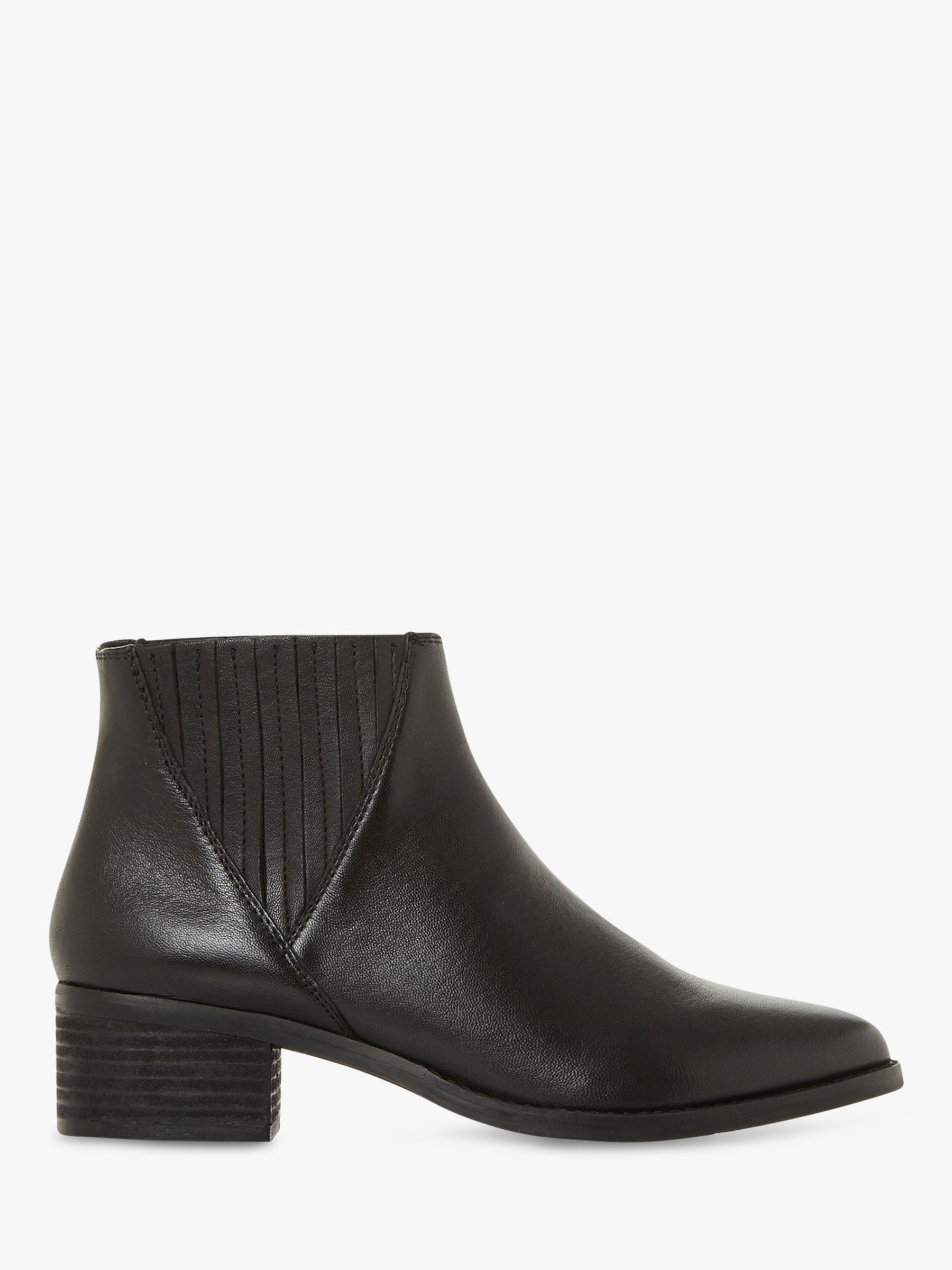 Steve Madden Always Stacked Heel Ankle Boots, Black Leather