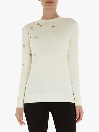 Ted Baker Calliee Bee Embellished Jumper, White