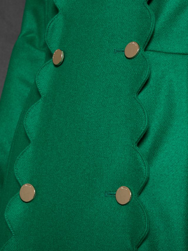 Blarnch scallop trim 2025 wool swing coat