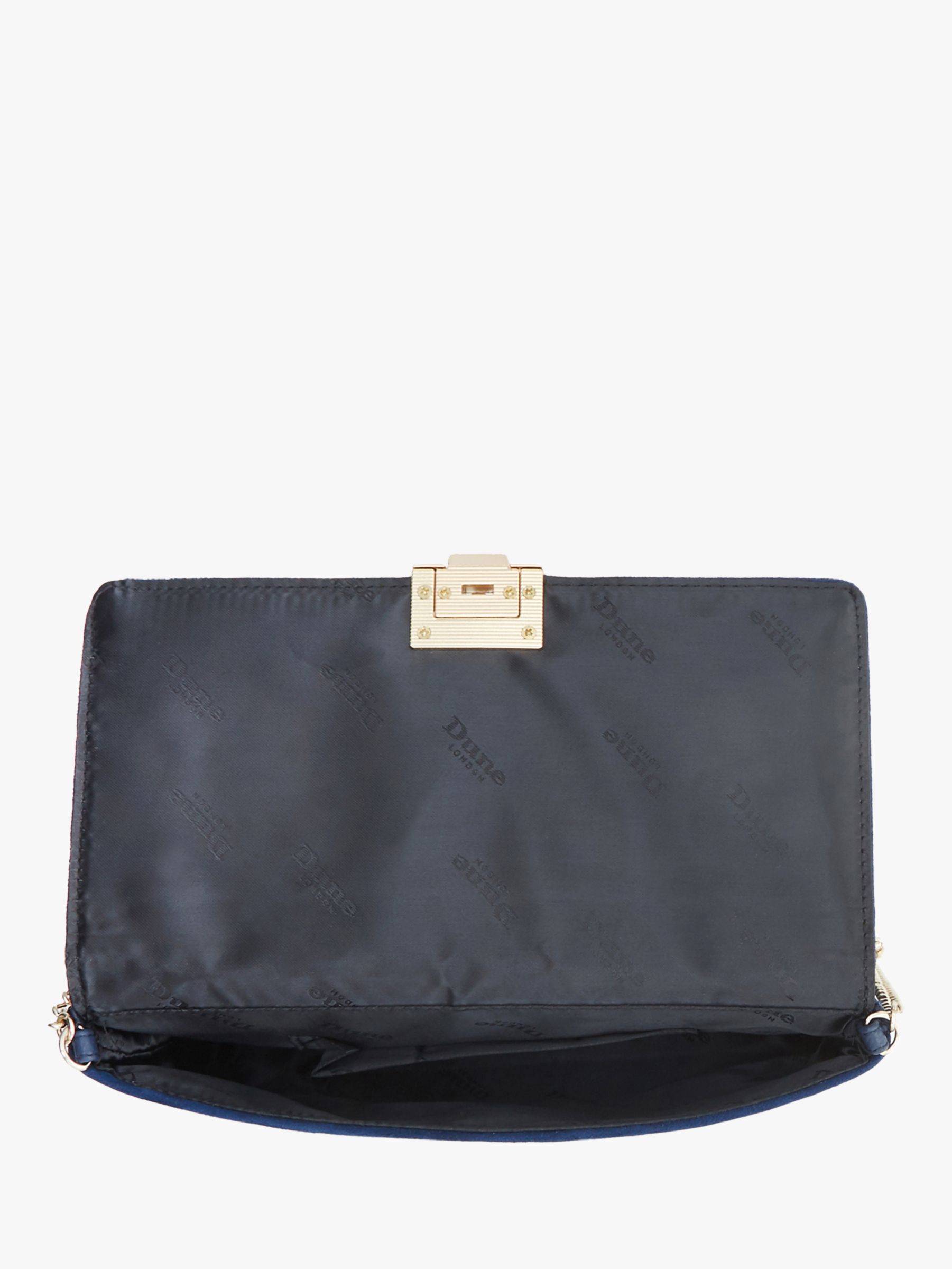 small navy suede clutch bag