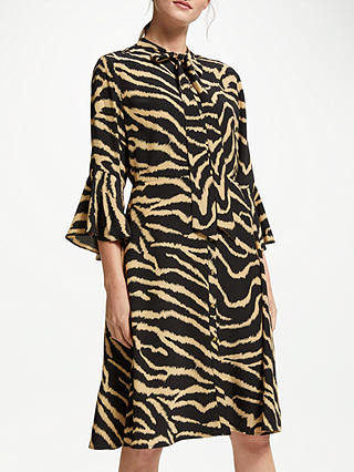 Somerset by Alice Temperley Zebra Long Sleeve Dress, Black/Multi