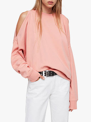 AllSaints Unai Oversized Sweatshirt, Pink Peach
