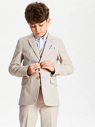 John Lewis & Partners Heirloom Collection Boys' Linen Mix Jacket, Beige