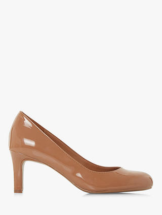 Dune Amalei Mid Heel Court Shoes, Almond Patent
