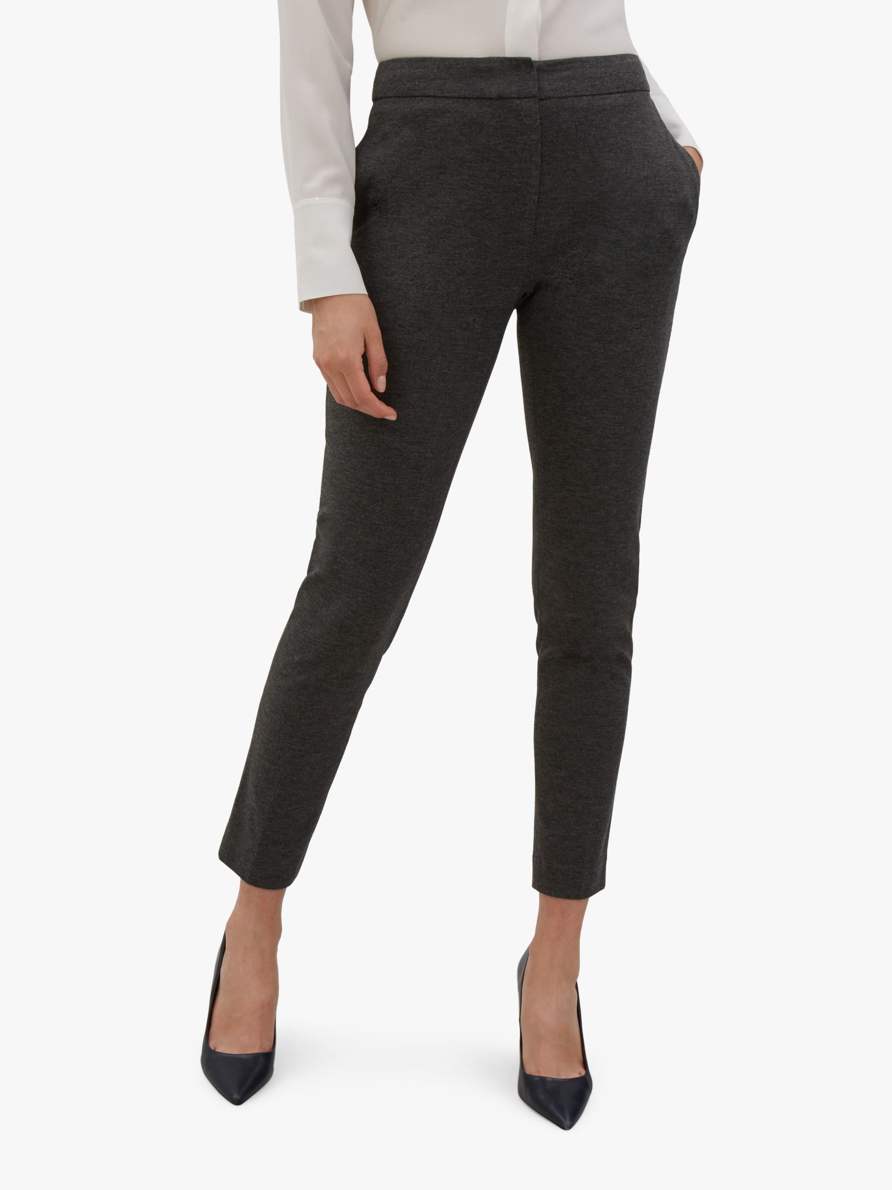grey fitted trousers womens