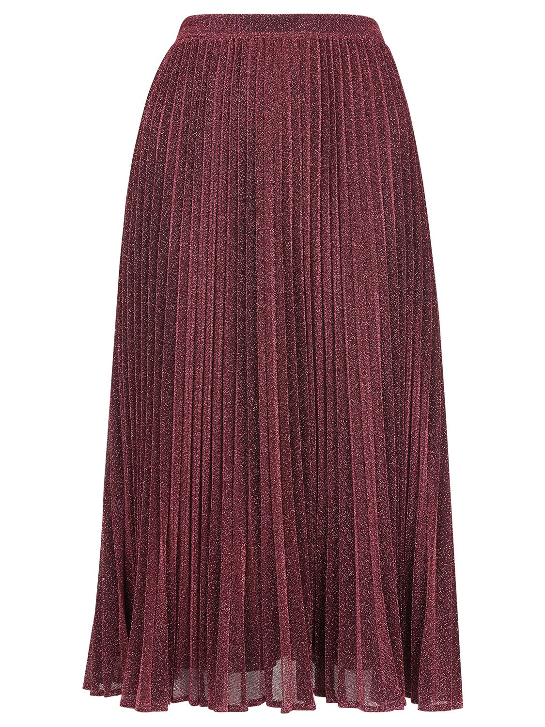 Whistles Sparkle Pleated Skirt, Pink, 6