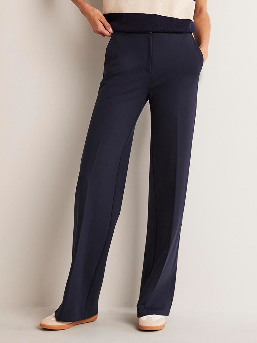 Boden Westbourne Ponte Trousers, Navy, 8