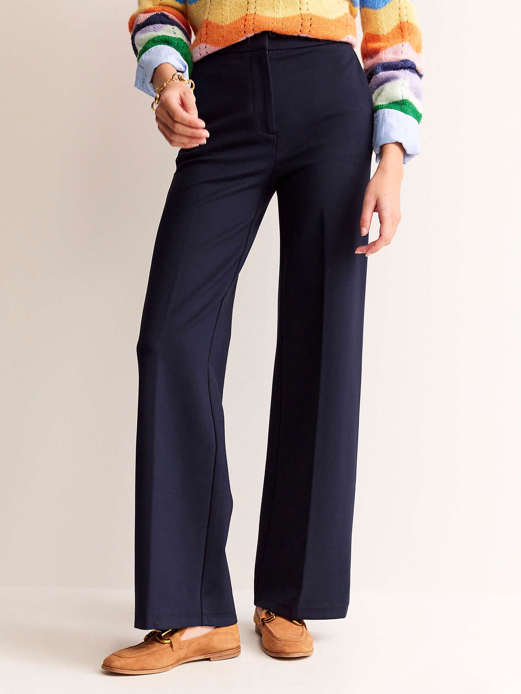 Buy Boden Westbourne Ponte Trousers, Navy Online at johnlewis.com