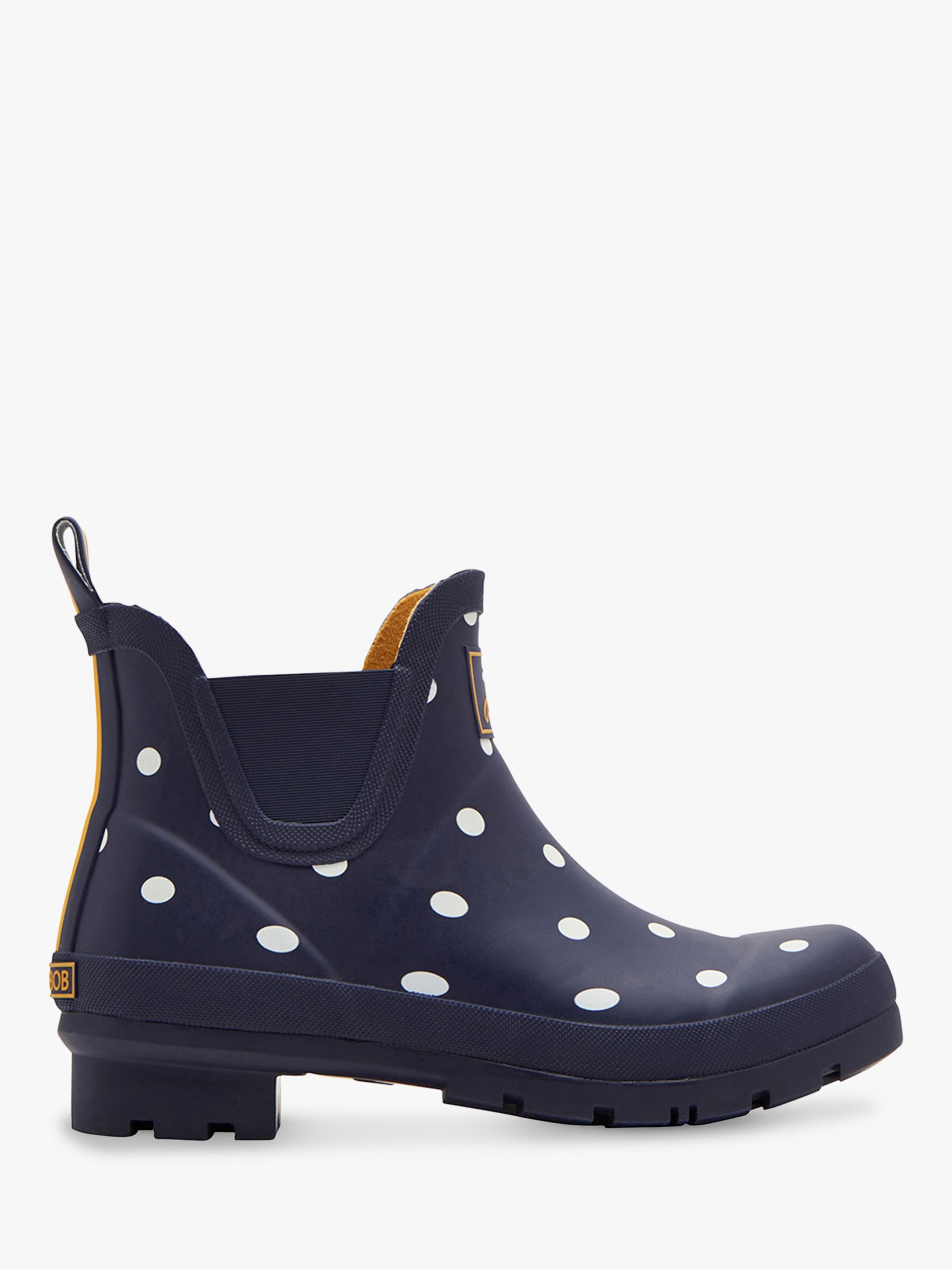 Joules Wellibob Ankle High Wellington Boots, Navy Spot at John Lewis ...