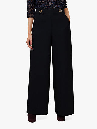 Phase Eight Robbie Eyelet Wide Trousers, Midnight