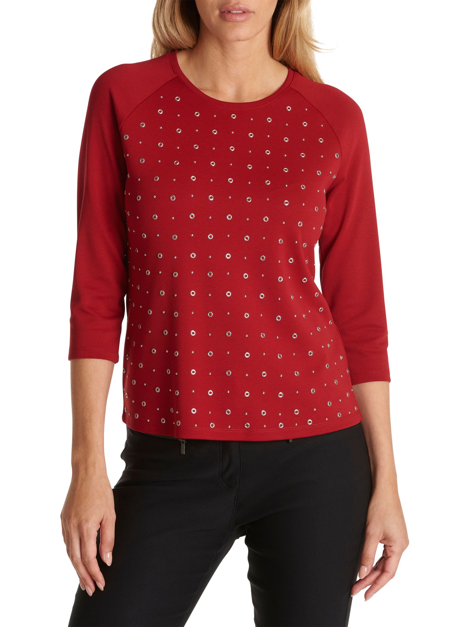 Betty Barclay Embellished Studded Top, Red