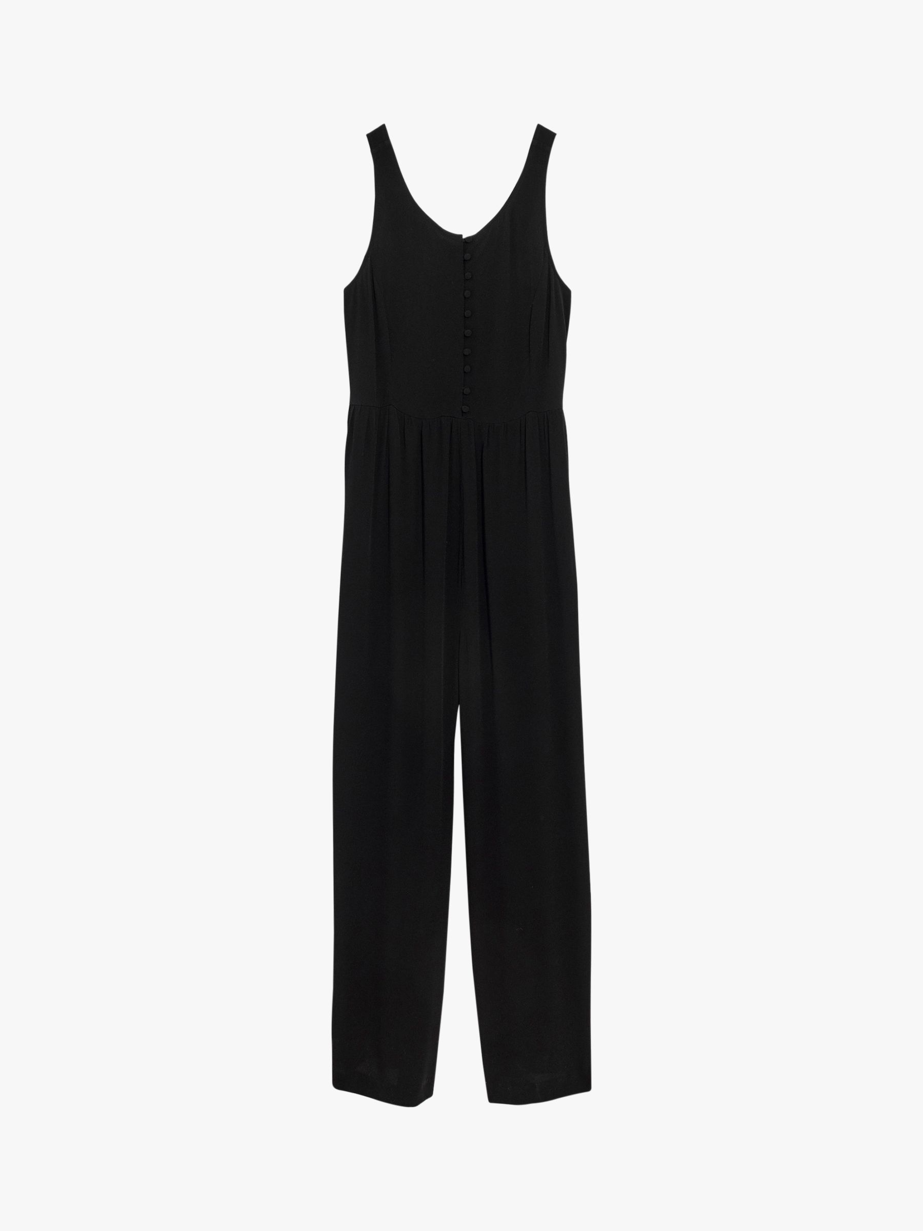 Madewell Smocked Button Front Jumpsuit, True Black