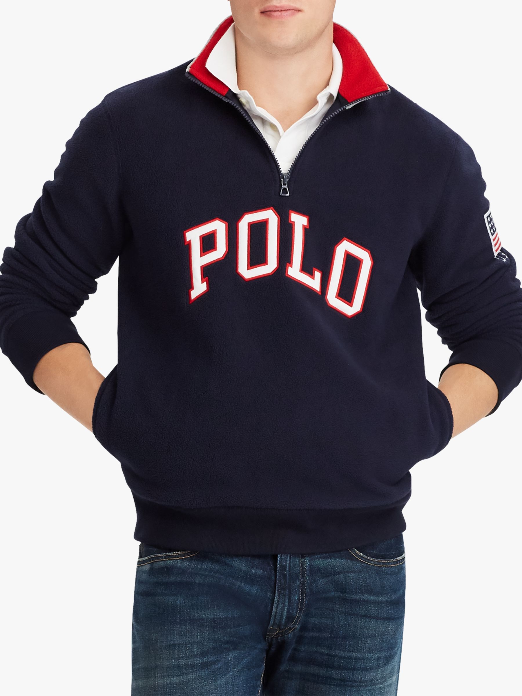 polo ralph lauren half zip polo fleece sweatshirt
