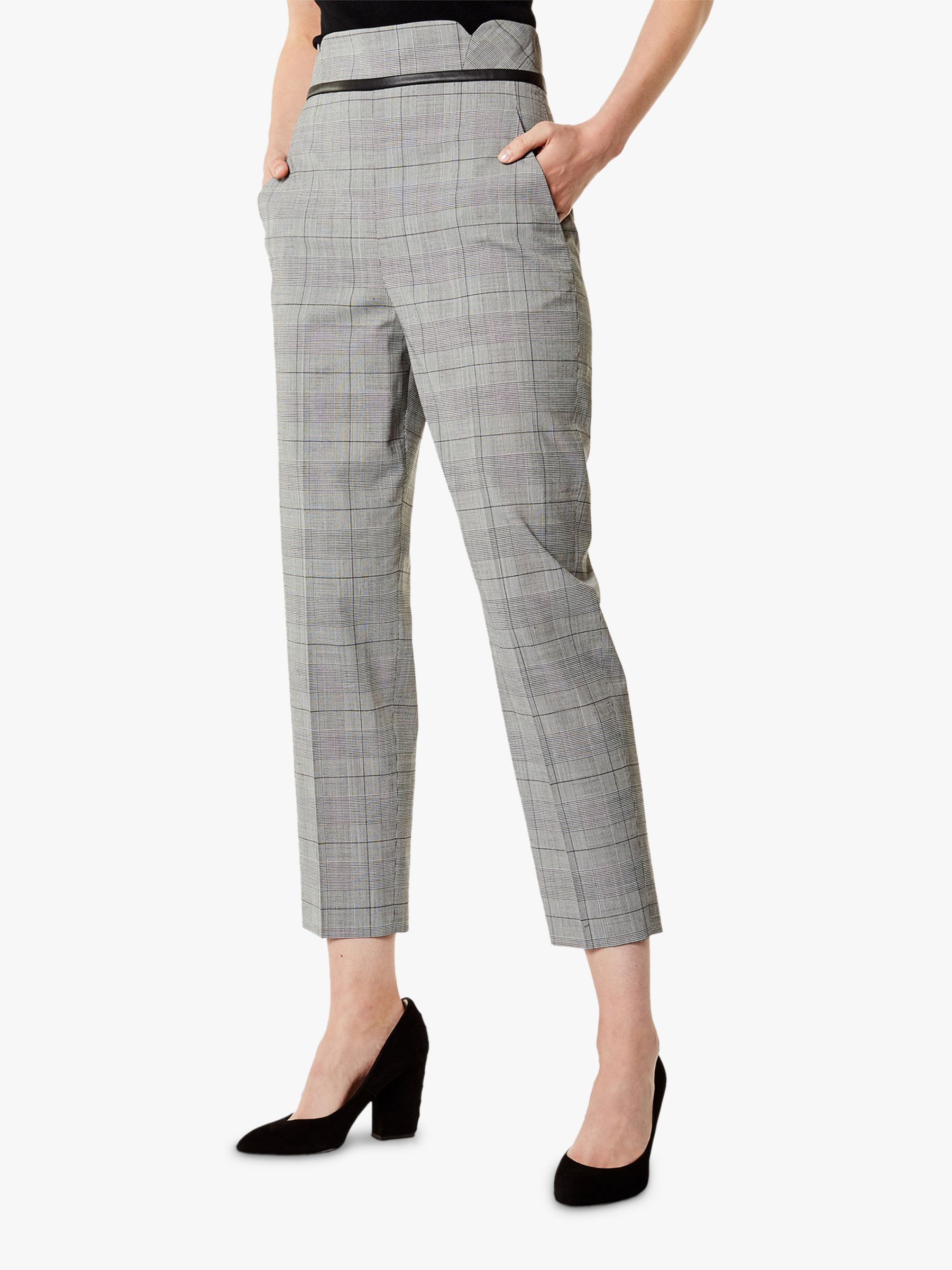 grey fitted trousers womens