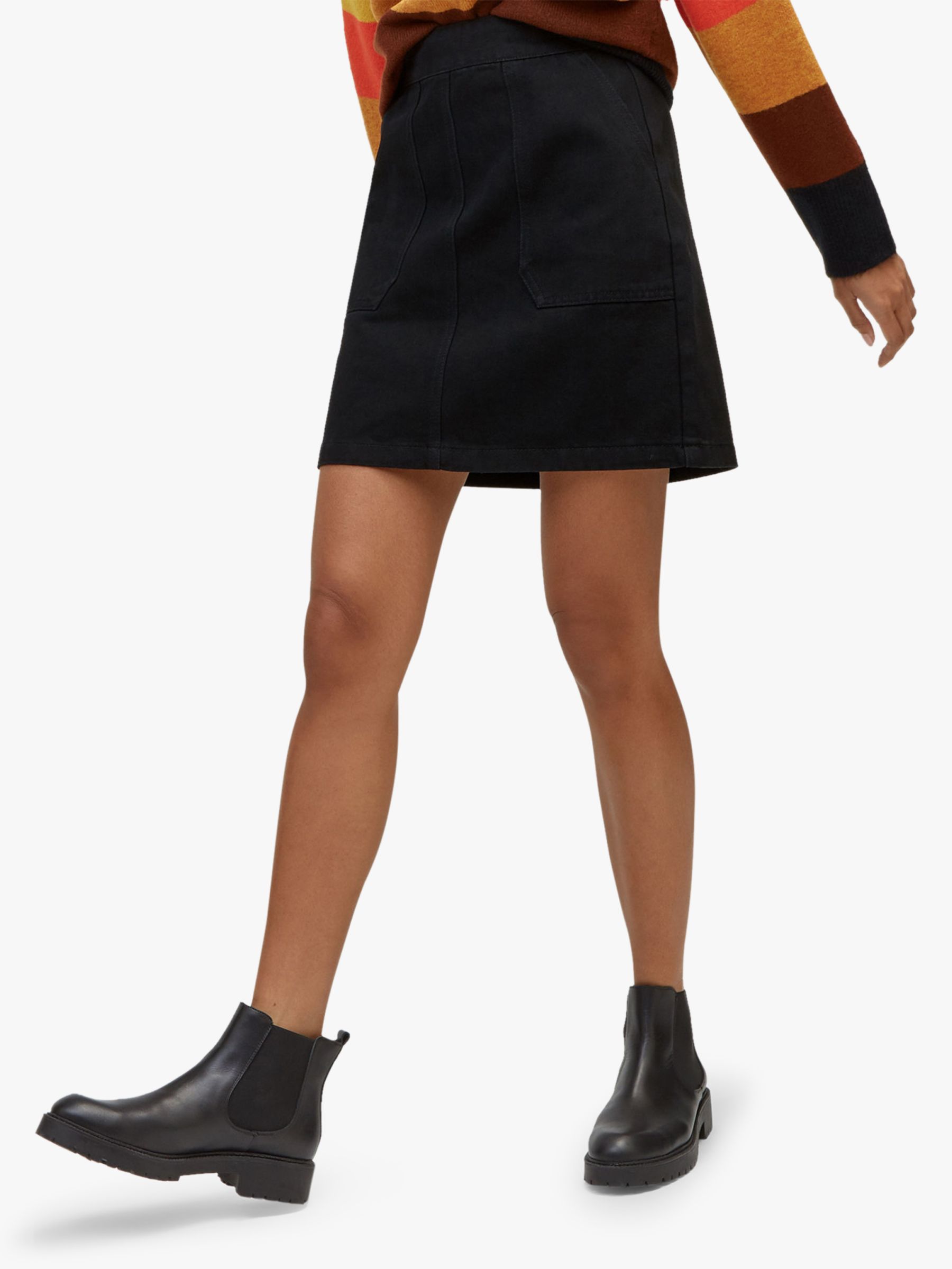 warehouse black denim skirt