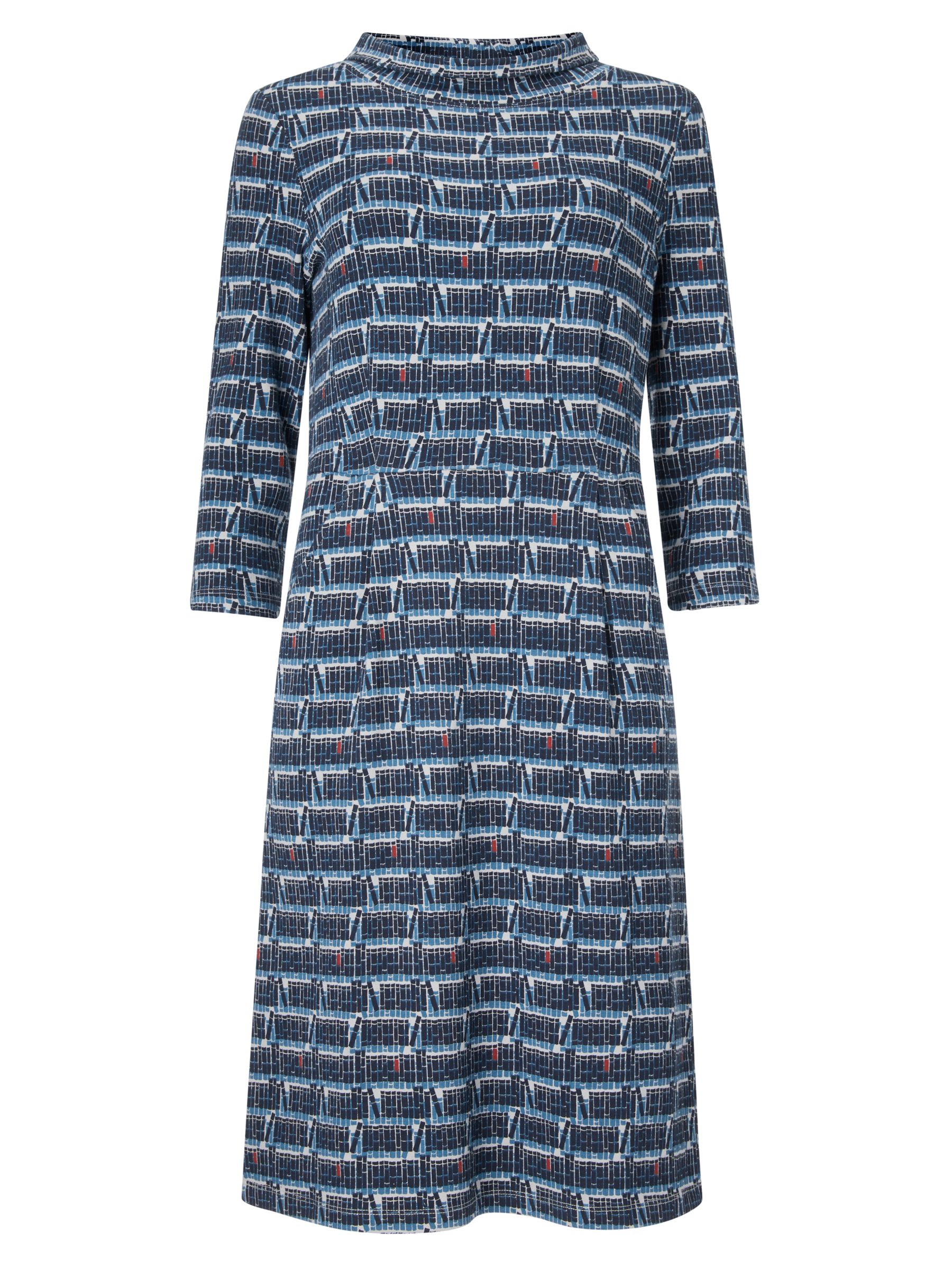 Seasalt Cleats Printed Jersey Dress | Bookshelf Pebble at John Lewis ...