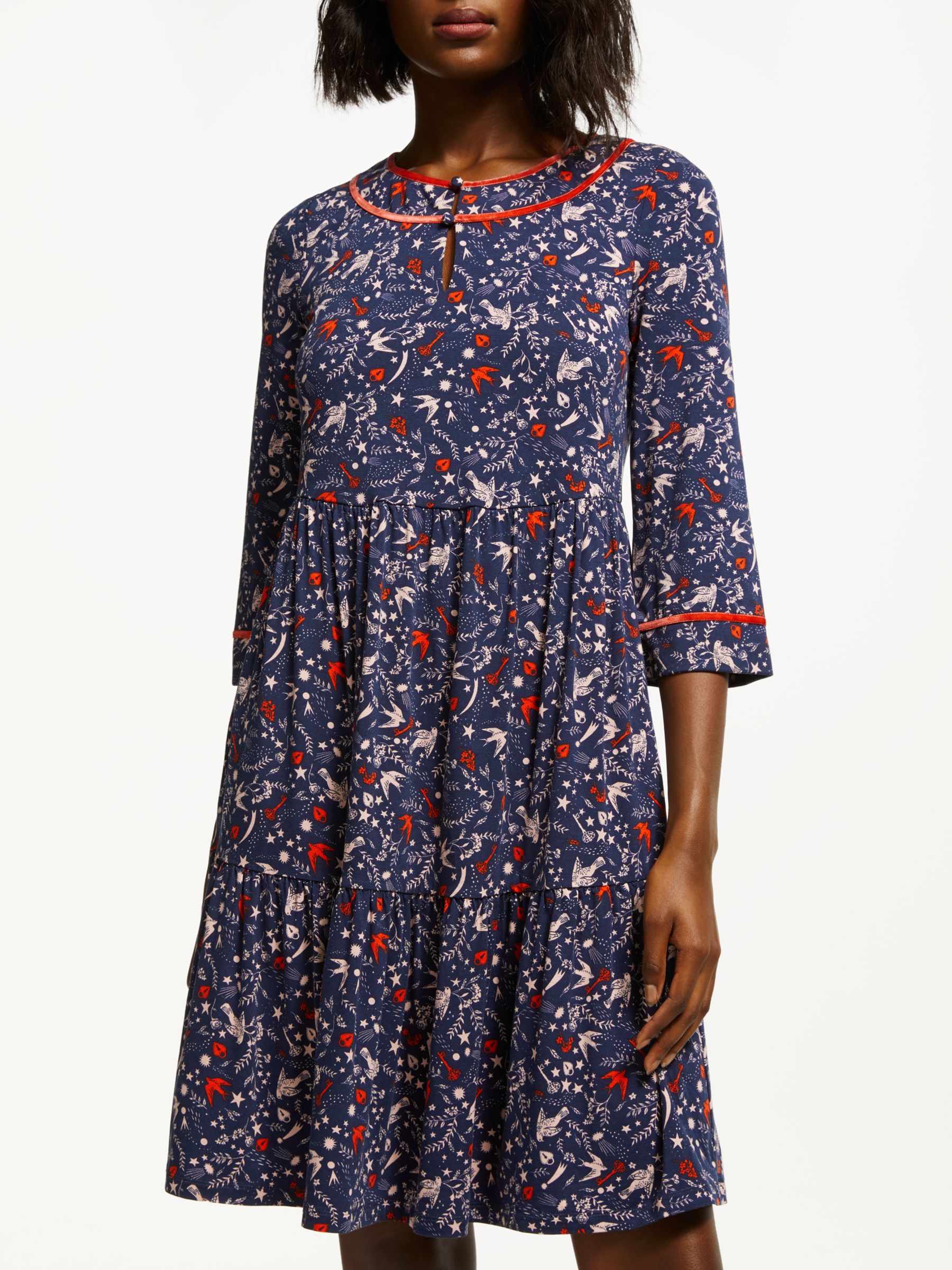 Boden Claire Jersey Dress, Navy at John 