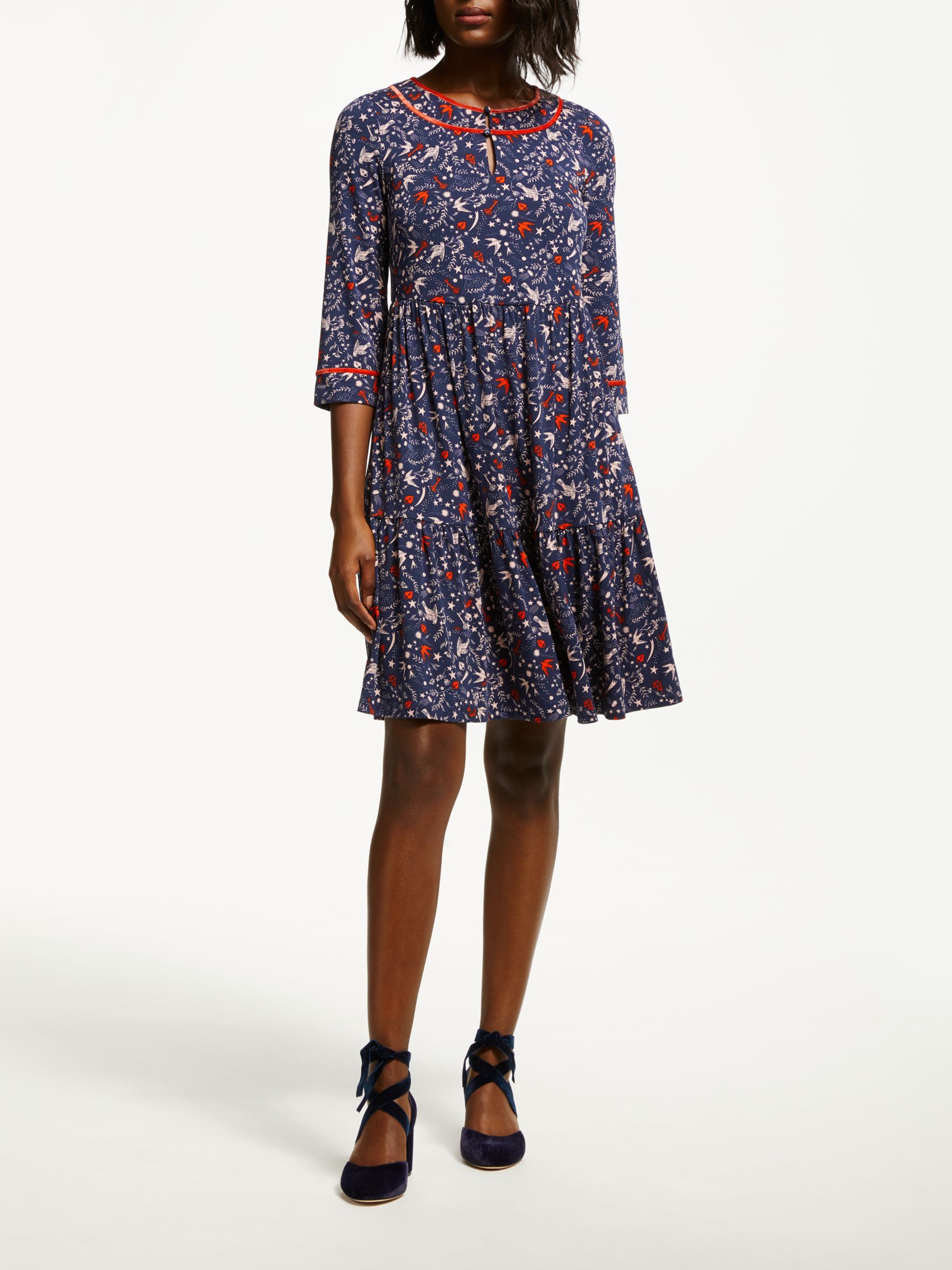 Boden Claire Jersey Dress, Navy at John 