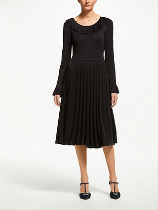 Boden Lavinia Pleated Dress, Black