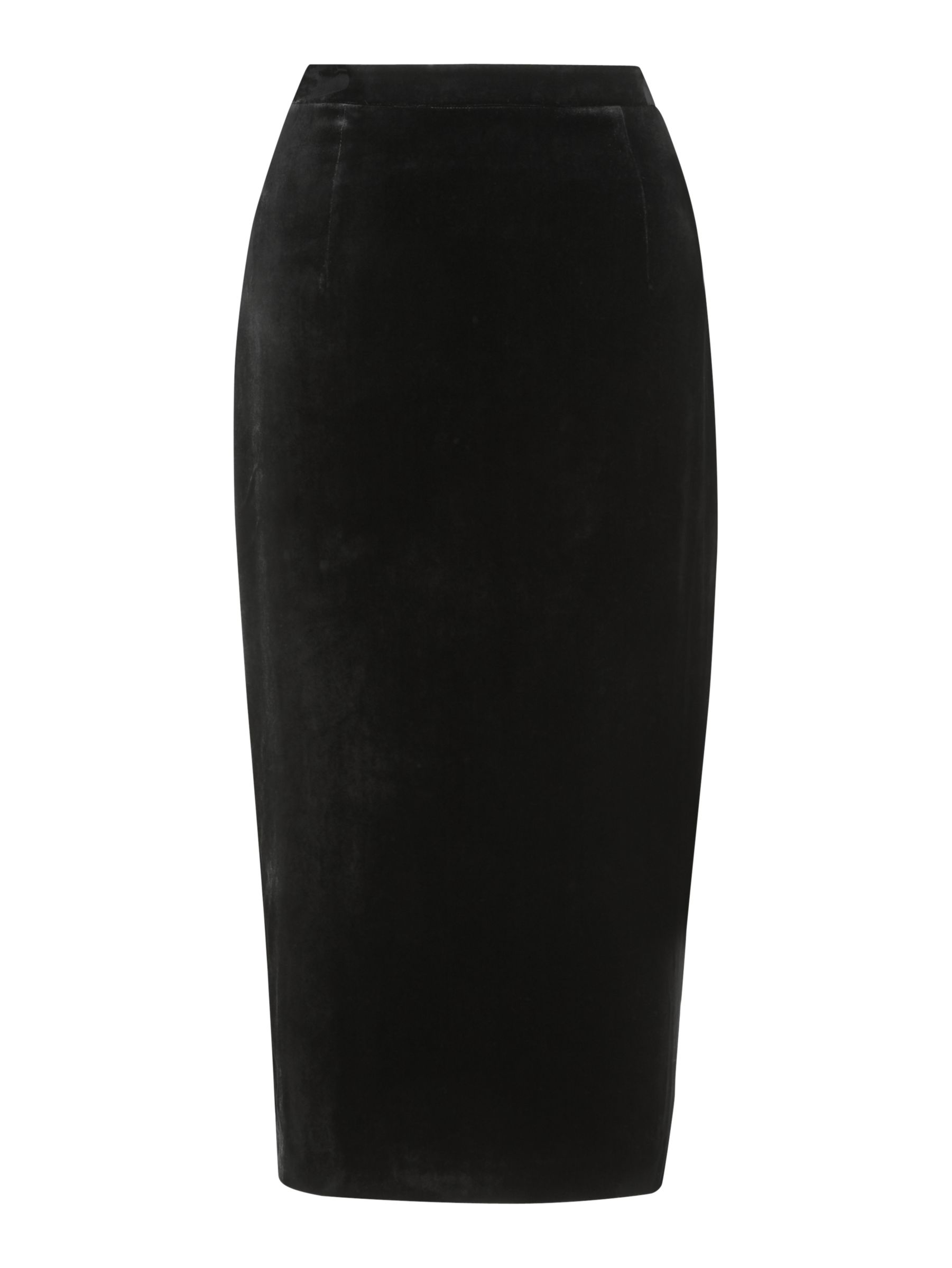 Boden Velvet Pencil Skirt, Black at John Lewis & Partners