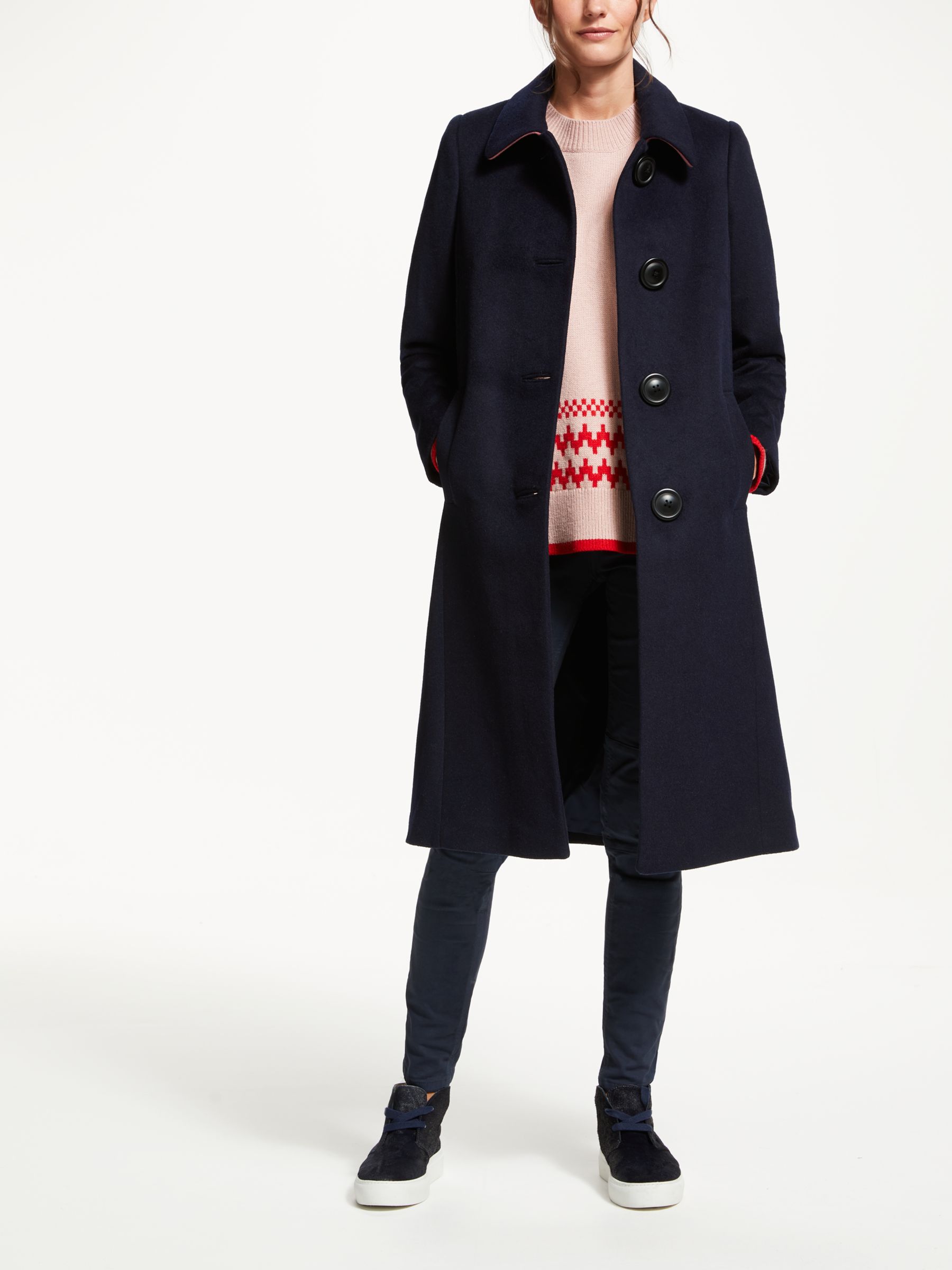 Boden Conwy Coat | Navy at John Lewis & Partners