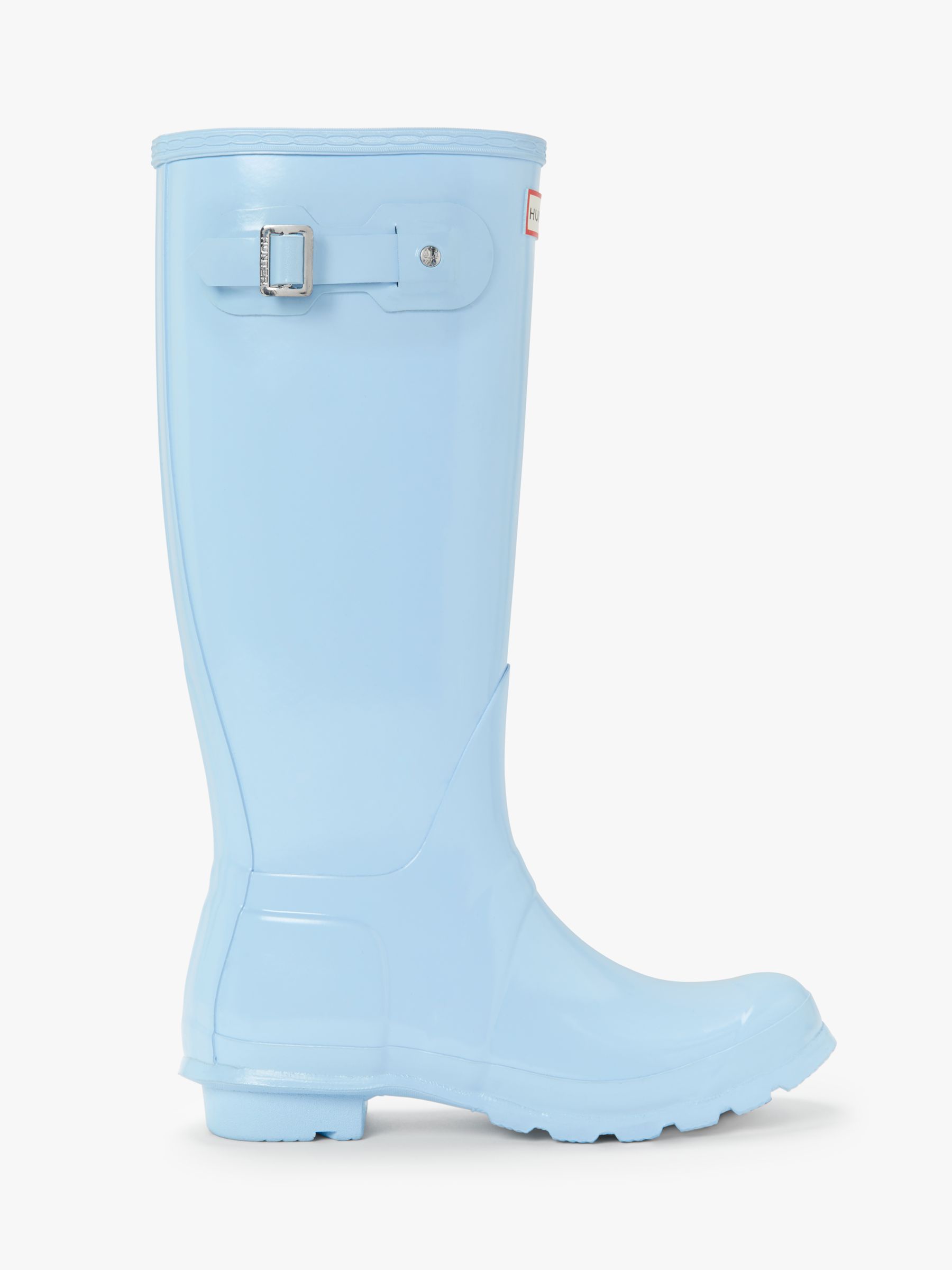Hunter Women's Waterproof Tall Gloss Wellington Boots, Light Blue
